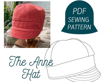 Hat Sewing Pattern, The Anne Hat, Reversible Hat Instant Download PDF Sewing Pattern, Women’s hat pattern, Newsboy, Pageboy