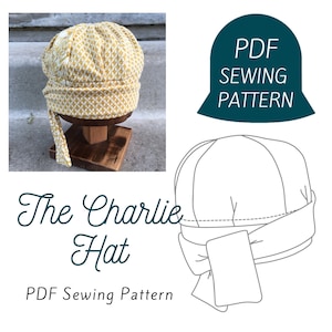 Hat Sewing Pattern, The Charlie Hat, Instant Download PDF Sewing Pattern, Fits all sizes hat