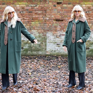 Vintage 1940s Olive Green Wool Coat