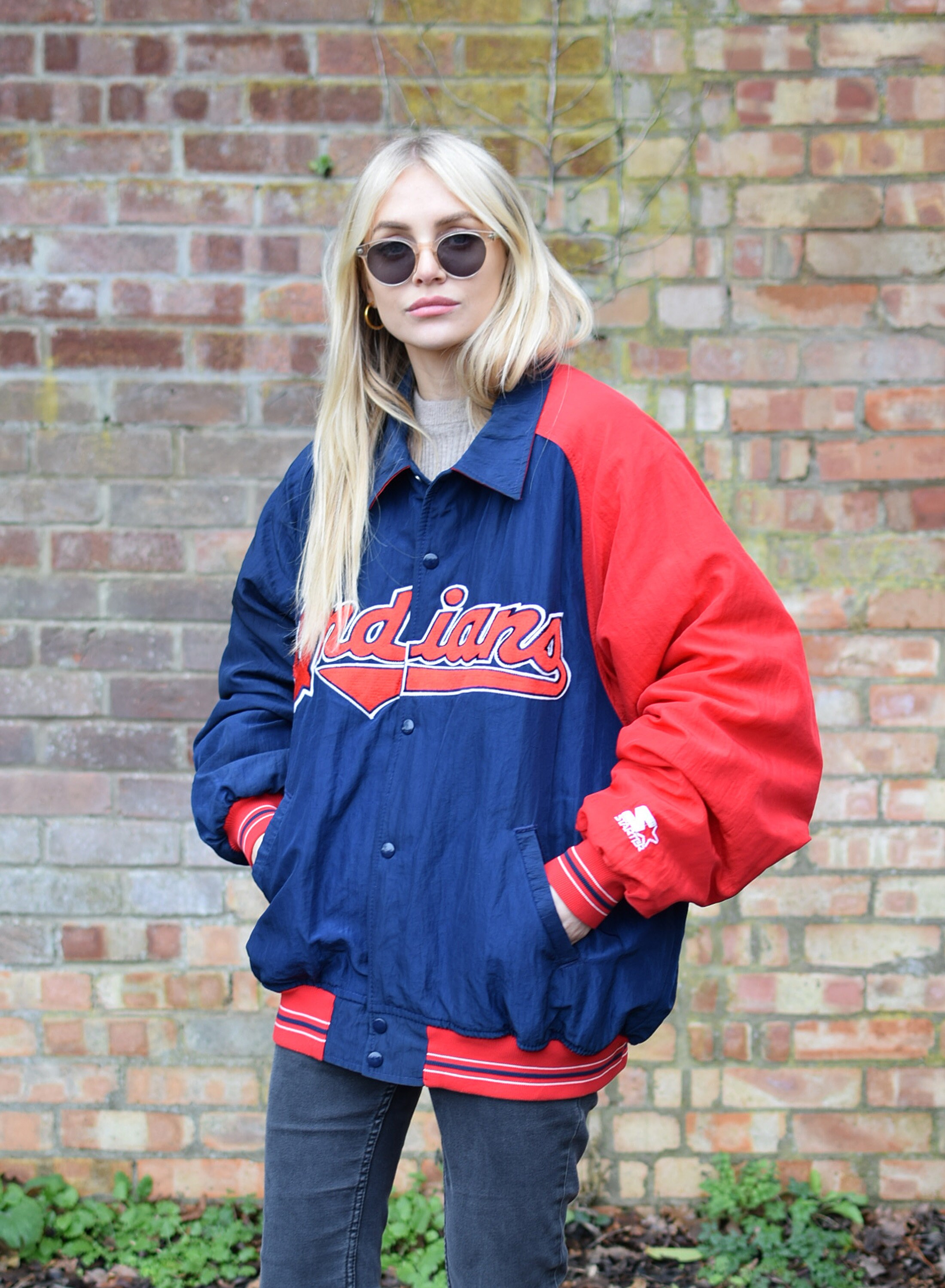 Indians Baseball Jacket Pro Sports Diamond Collection Starter