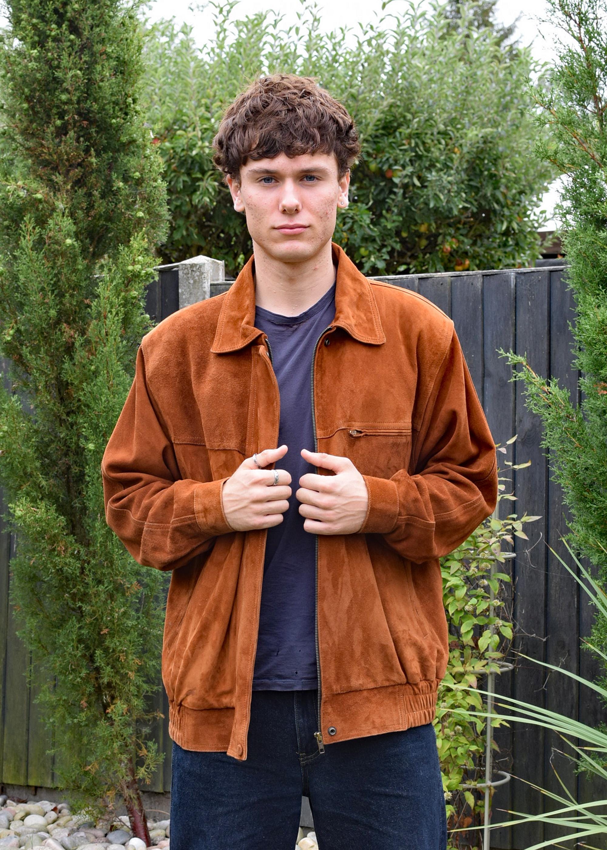 Vintage Lanvin Jacket Bespoke Suede Bomber Tan L - Etsy