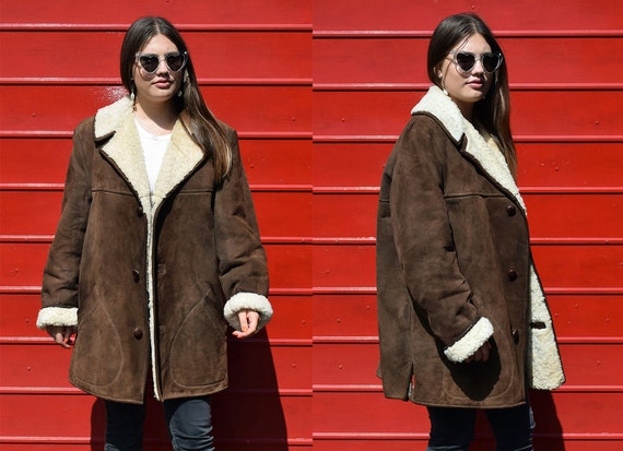 Vintage 70s Brown Sheepskin / Shearling Coat