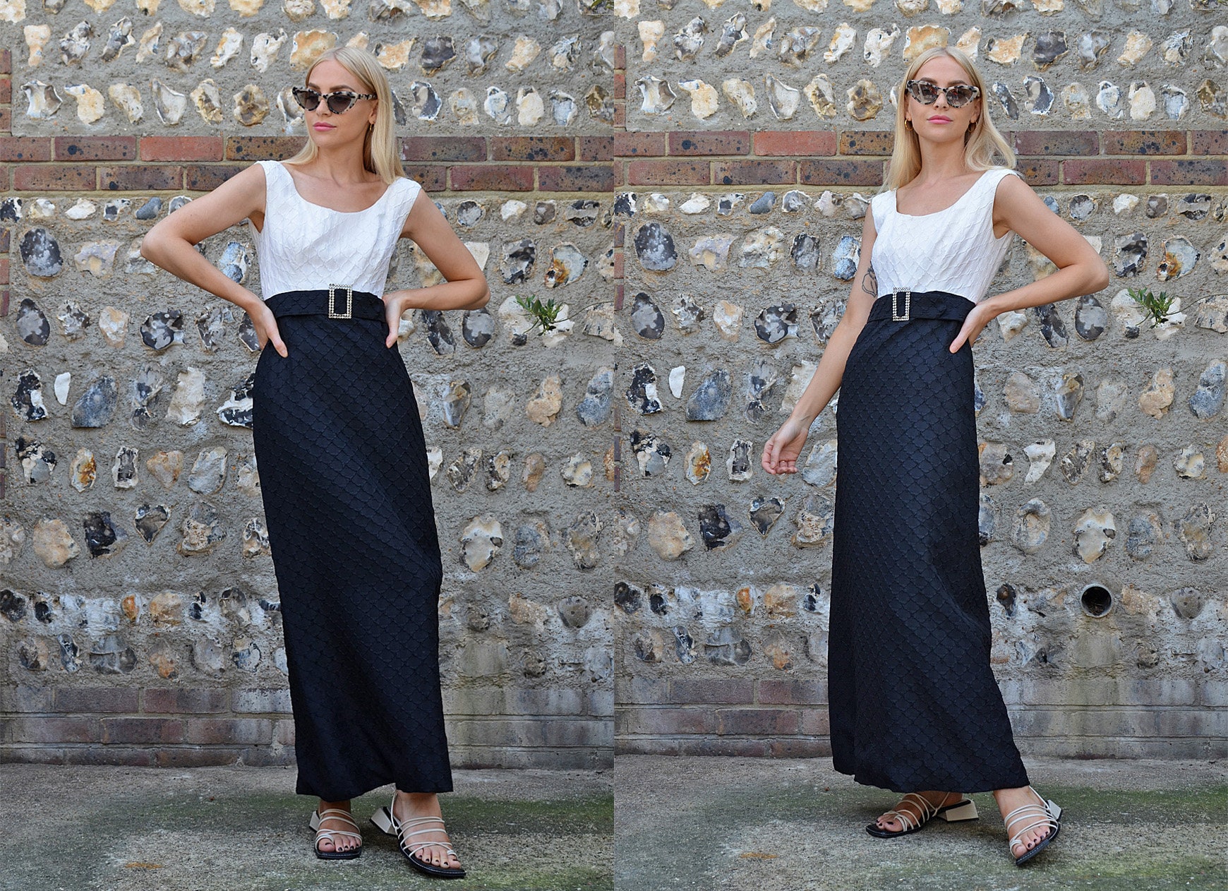 Black and White Evening Dress Etsy UK