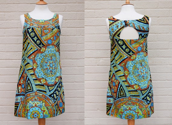 Vintage 1960's Dolly Rockers Mini Dress in Abstrac