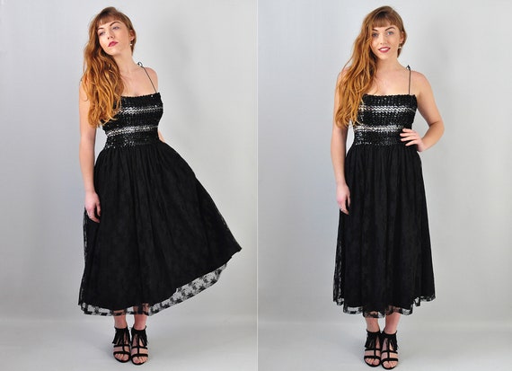 black vintage prom dress