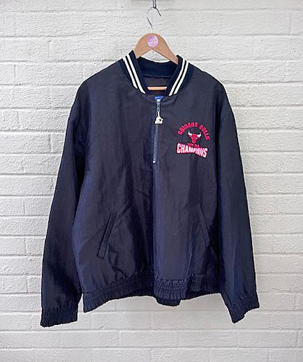 90s シカゴ・ブルズ　ハーフジップジャケット 古着 ヴィンテージ 1990年代 シカゴ・ブルズ スターター ハーフジップ プル