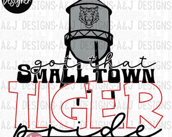Smalltown Tiger pride PNG,digital download,small town designs ,sports season,DTF,Sublimation,300dpi,tiger,water tower,pride,red