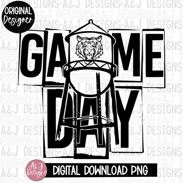 Tiger Game day PNG,png file for sublimation, Sports, Custom Mascot, Water tower,Mom, Child, Sports Team ,ajdesigns, 300dpi