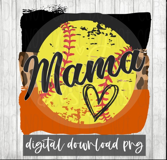Sports Design Brushstroke Design PNG Softball Instant Download