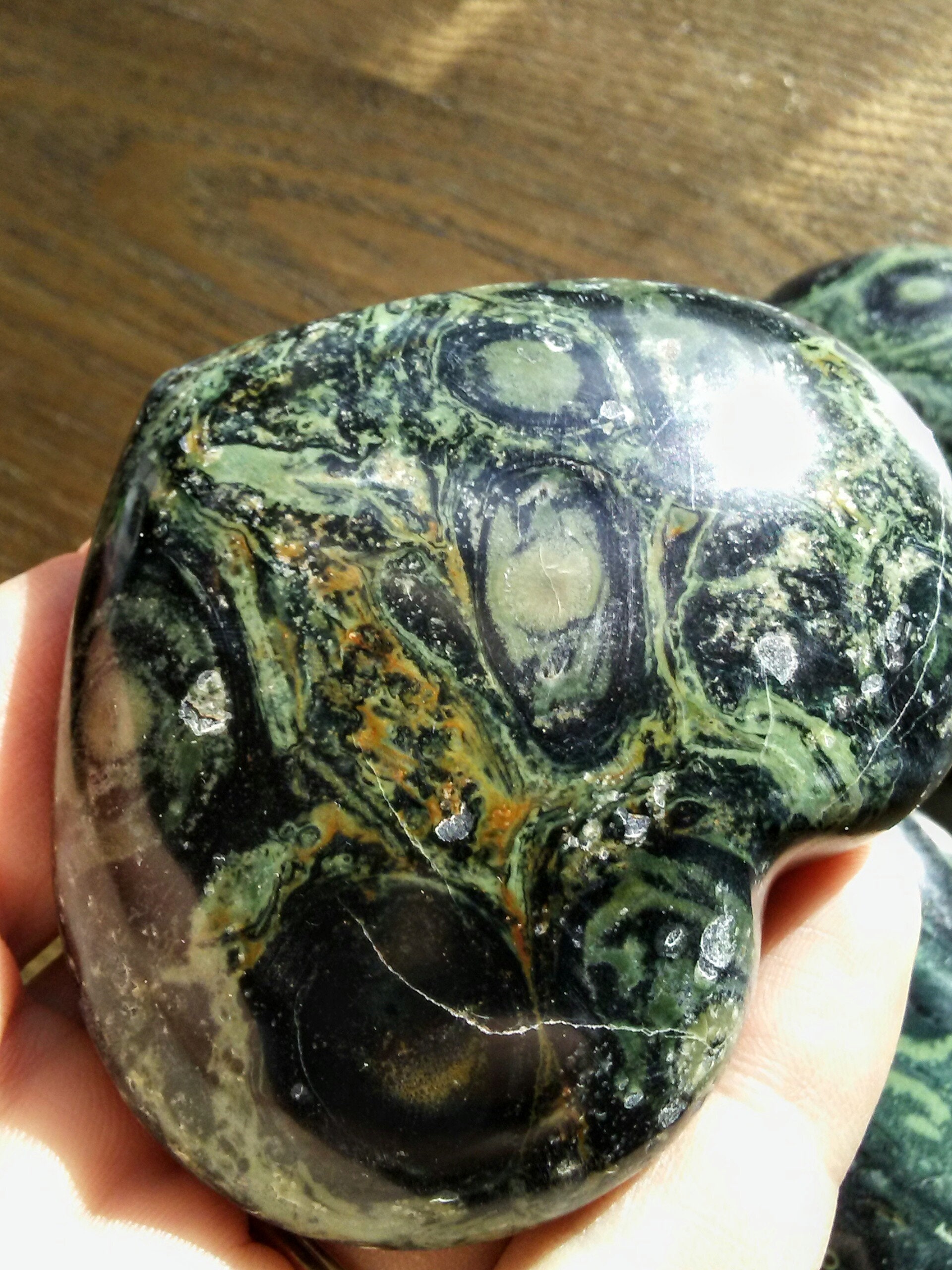 LARGE KAMBABA Green Stromatolite Jasper HEART .29 Lbs 2 | Etsy