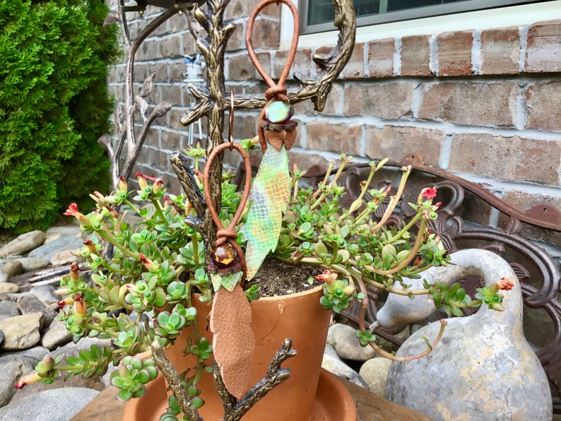 Leather Leaf Earrings Flower