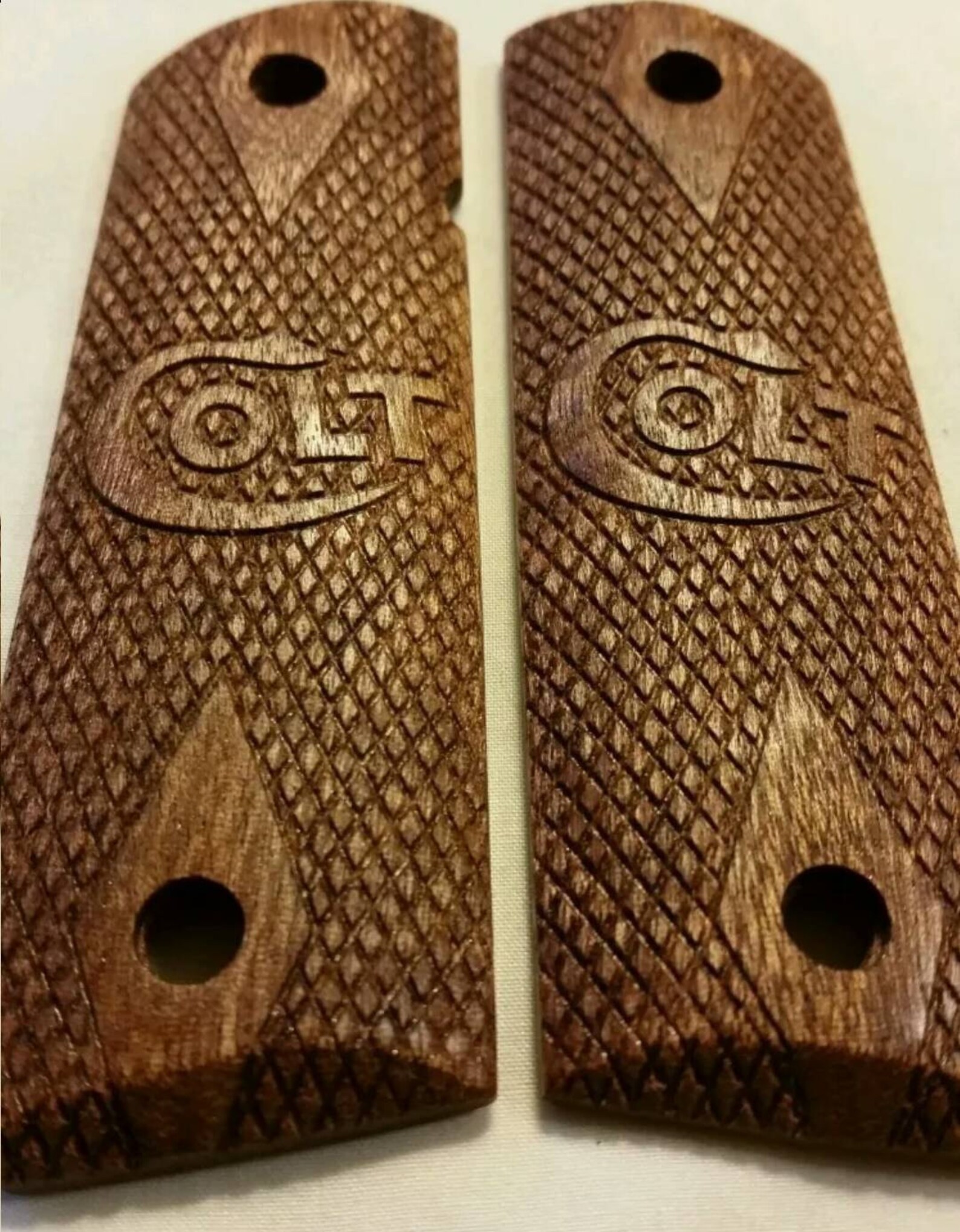 Full Size 1911 Mahogany Wood Grips Colt Etsy