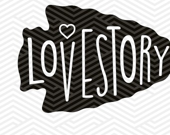 Cut & Print Dateien | Love Story Pfeilspitze Umriss