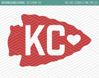 Cut & Print Files |  KC Heart Arrowhead Outline