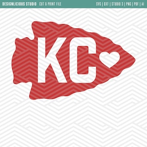 Cut & Print Files |  KC Heart Arrowhead Outline