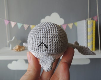 Stuffed animal Whale. Personalized kids toy. Gender-neutral birthday gift idea. New baby arrival gifts. Baby nursery decor. Amigurumi