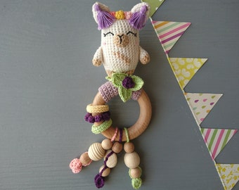 Llama Baby rattle. Personalized Baby shower gift for boy or girl. Gender neutral gift