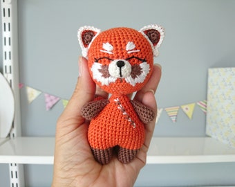 Stuffed animal Red Panda. Personalized kids toy. Gender-neutral birthday gift idea. New baby arrival gifts. Baby nursery decor. Amigurumi