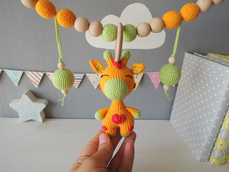 Pram Garland With Hanging Toy Giraffe Stroller Chain Car Seat Toys Montessori Baby Mobile Natural Shower Gift For Girl Or Boy