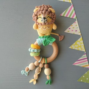 Lion Themed Baby Gift Set. Crochet Toys Bundle: Pacifier Clip, Rattle ...