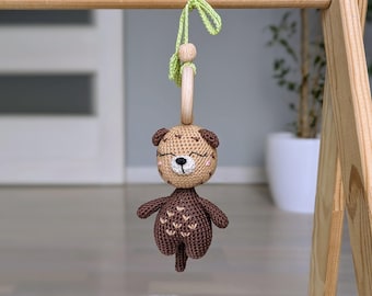 Crochet Otter Baby Toy: Sensory Play Gym Stroller Hanging Toy
