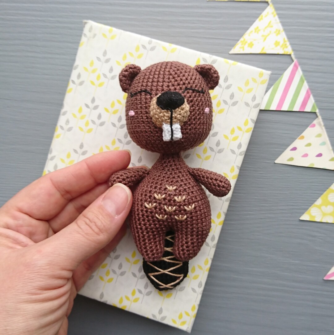 Crochet Beaver Stuffed Animal: Personalized Amigurumi  Handmade Toy Crochet Beaver Gift For Child Baby Shower Gift Nursery Decor main image 0