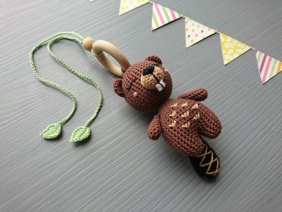 Crochet Beaver Stuffed Animal: Personalized Amigurumi  Handmade Toy Crochet Beaver Gift For Child Baby Shower Gift Nursery Decor main image 1