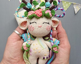 Primrose Fairy Doll: Personalized Amigurumi, Forest Elf Nursery Decor