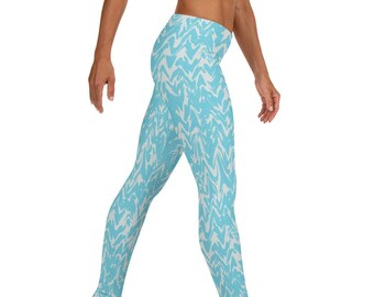 Women's Leggings, Abstract Print, Blue, Dressy Leggings, Yoga Leggings, Gym Leggings, Workout Leggings, Casual Leggings