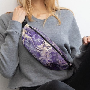 Unisex Fanny Pack, Purple, Over Shoulder Bag, Travel Bags, Waist Bag, Travel Accessory Men, Women, Backpack, Belt Bag, Bum Bag