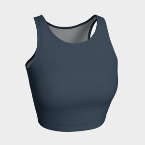 Women&#39;s Crop Tops, Yoga Top, Blue Steel, Scoop Neck, Sleeveless, Gym Top, Workout Top, Athletic Top, Exercise Top, Dressy Summer Crop Tops
