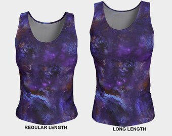Women's Tank Top, Fitted Sleeveless, Ladies, Casual, Athletic Sports, Gym, Workout, Summer, Purple Blue