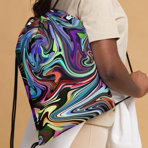 Bolsa unisex con cordón, bolsa, bandoleras, mochilas con cordón, mochila escolar, bolsa deportiva, bolsa de gimnasio, viaje, para pasar la noche, hombres, mujeres, adolescentes