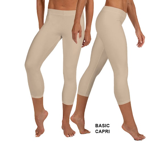 Women's Capris & Leggings, Solid Color, Beige, Tan, Nude, Soft Stretchy  Spandex, Running, Sports,yoga,activewear, Gym, Athleisure, Casual 