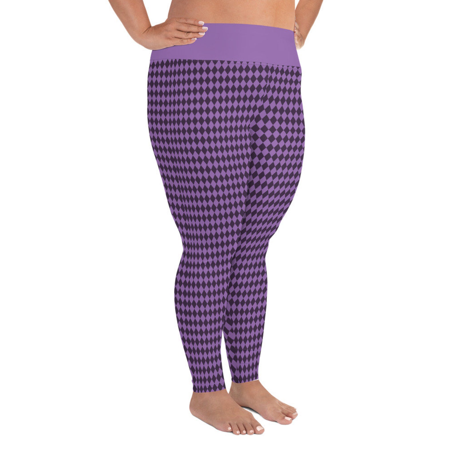 Plus Size High Waist Yoga Leggings Purple Leggings Purple | Etsy