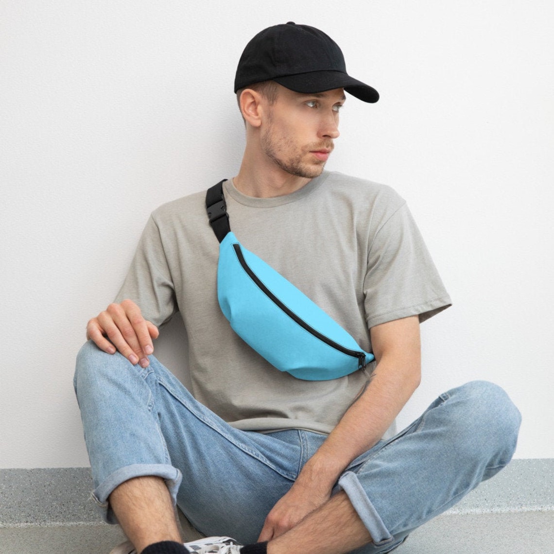 Unisex Fanny Pack Winter Blue Over Shoulder Bag Travel Etsy