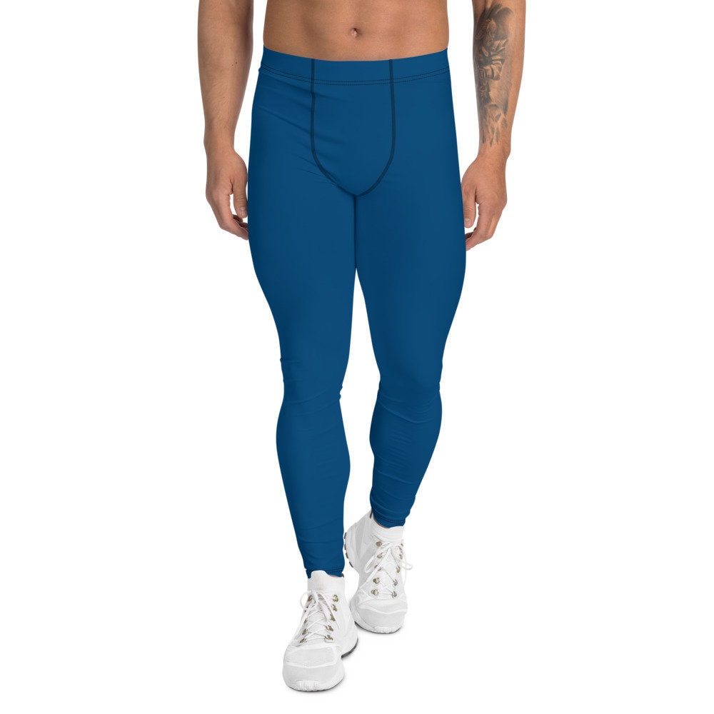 Men's Leggings Spandex Neptune Blue Activewear - Etsy UK