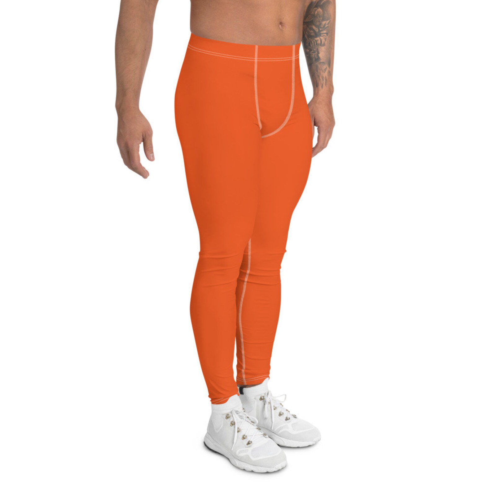 Men's Leggings Yoga Leggings Orange Activewear Etsy UK