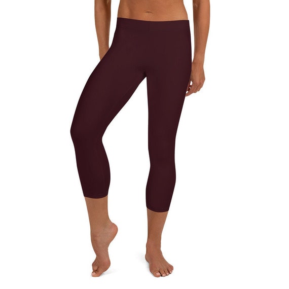 Women's Capris Leggings, Wine, Burgundy, Colorful, Yoga Capris