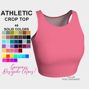Frauen Crop Tops, Yoga Top, U-Ausschnitt, Elasthan, Athletik Tops, Gym Top, Workout, Übungs Top, Sport Top, ärmellos, Bunt