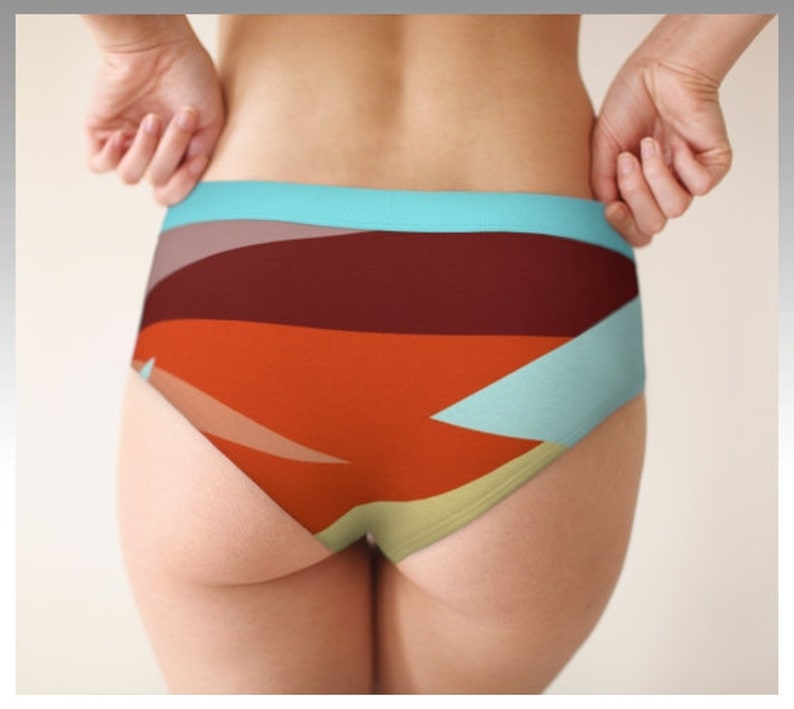 Colorblock Booty Underwear Custom Womens Colorful Cheeky Briefs Ladies Underwear Peachskin Jersey Panties