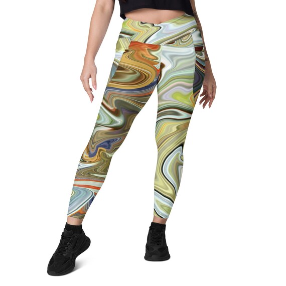 Women's Crossover Waist Leggings W Pockets, 2XS-6XL Plus, Yoga