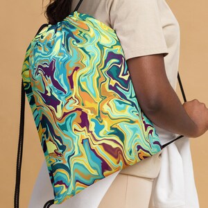 Bolsa unisex con cordón, bolsa, bandoleras, mochilas con cordón, mochila escolar, bolsa deportiva, bolsa de gimnasio, bolsa de viaje, bolsa de noche, colorida