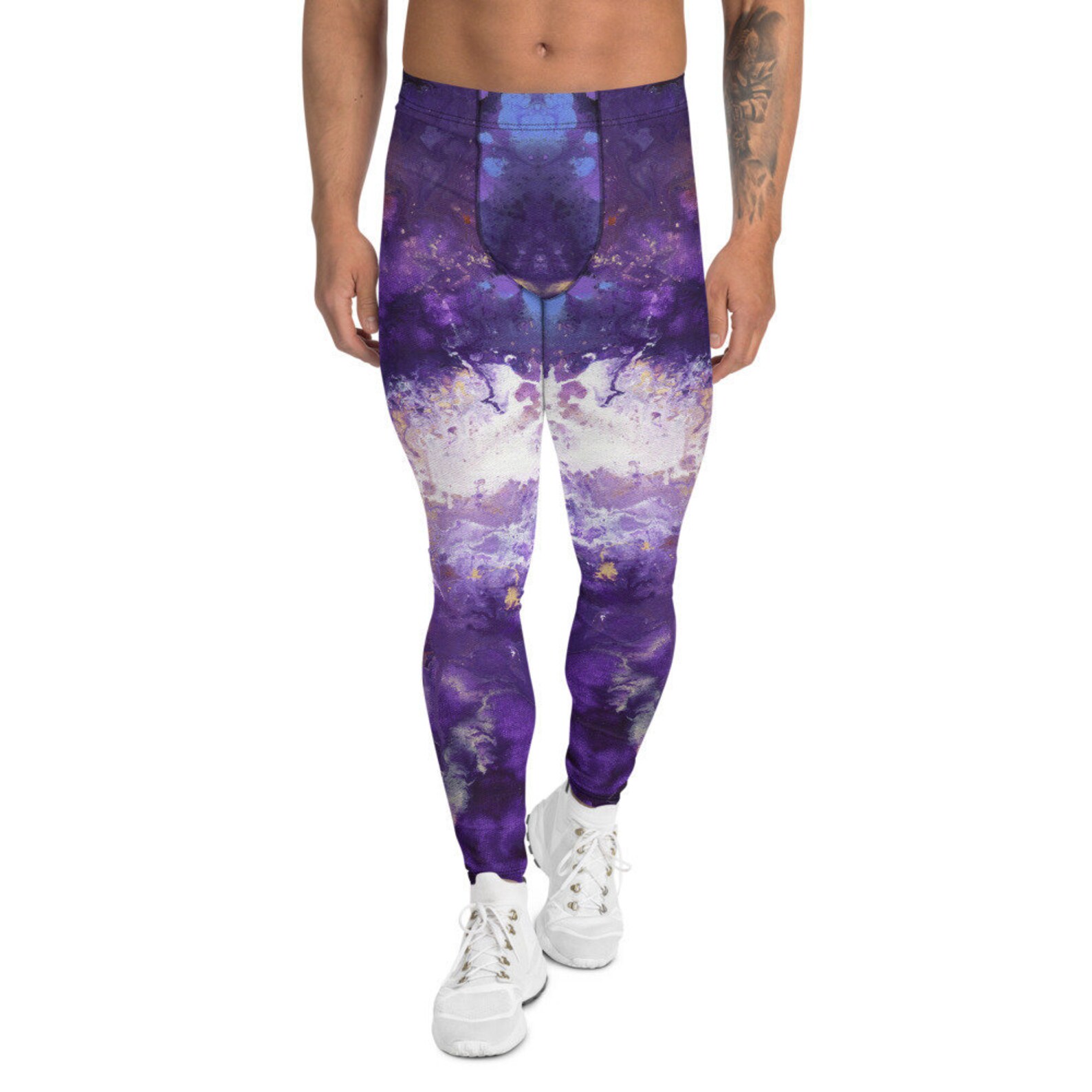 Men's Leggings Spandex Tights Purple Blue Activewear Etsy