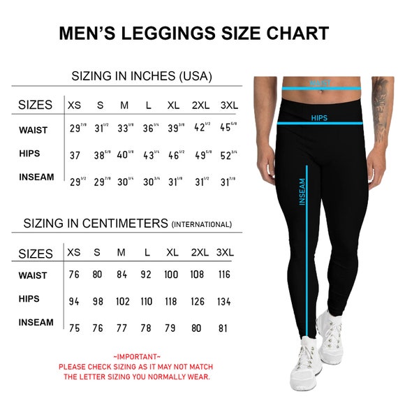 Men's Leggings, XS-3X Plus, Yoga Leggings, Graffiti, Activewear