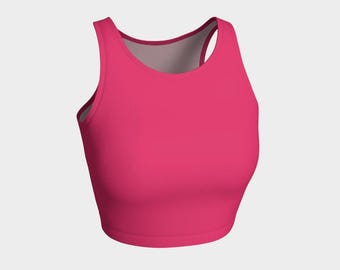 Croptops voor dames, roze crop tops, yogatop, mouwloze crop top, gym crop top, workout crop top, atletische crop top, fitness crop top