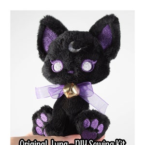 DIY KIT - Luna Plush - Littlefox's Toebeans -  Moon Witch Cat Kitten Stuffed Animal