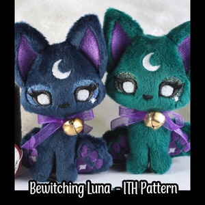 ITH Pattern -  Bewitched Luna Plush - Littlefox&#39;s Toebeans -  Glamor Witch Cat Stuffed Animal