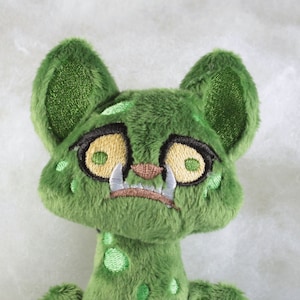 Gremlin Kitty Plush - Littlefox&#39;s Toebeans -  Goblin Halloween Cat Stuffed Animal - Handmade Wicked Cute Monster