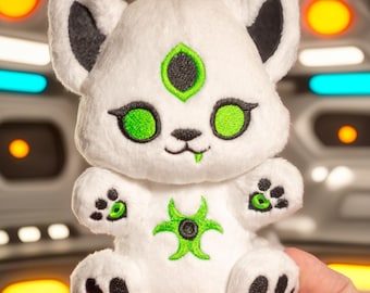 DIY Alien Cat Plush Kit: Blinky SnuggleBean - Roswell Gray